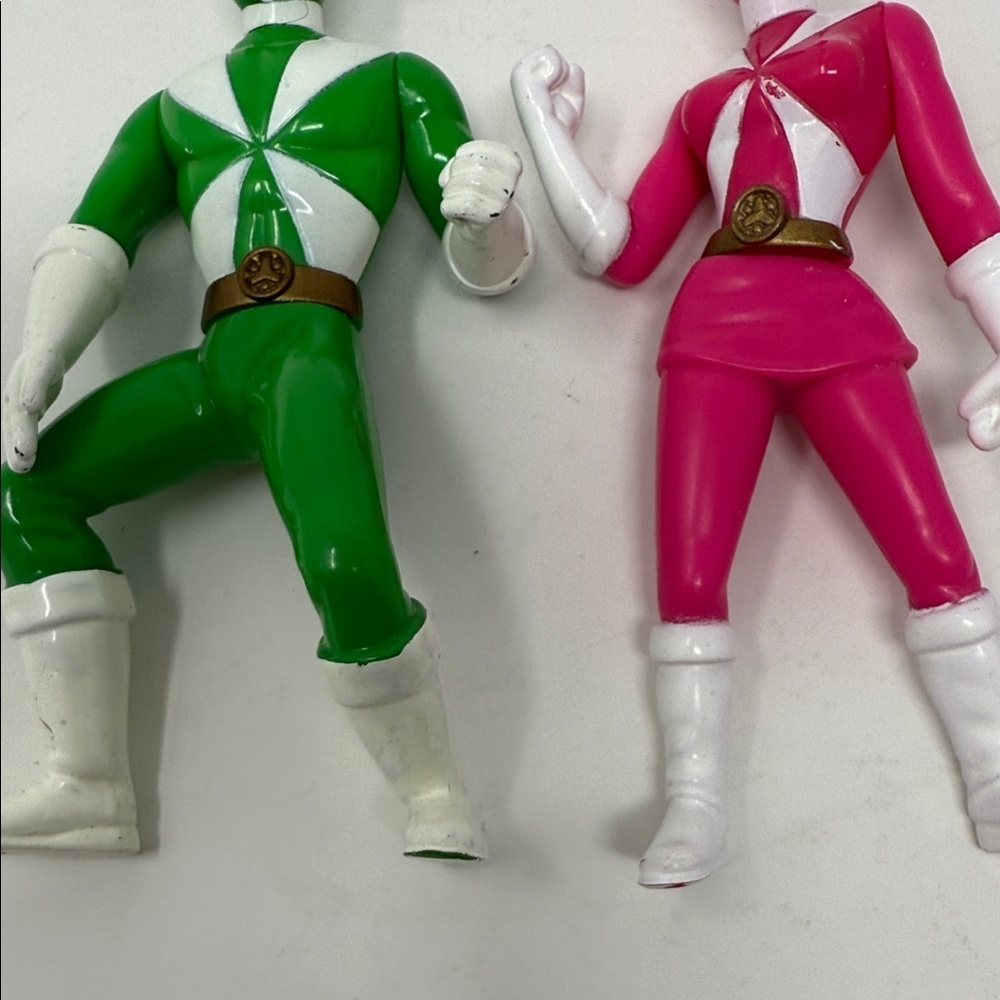 McDonald’s Toys Power Rangers 4 “ Pink Rescue Ranger & Green Lightspeed Rescue - Picture 4 of 5